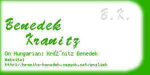 benedek kranitz business card